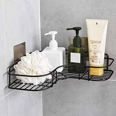 Namrata impex Self-Adhesive Metal Bathroom Corner Rack Storage Shelves