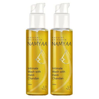Namyaa Haldi Chandan Intimate Hygiene Wash | With Germ and Odour Protection | pH Balanced (Pack of 2, 200.00, millilitre)