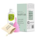 Namyaa Ultra Soft Reusable Menstrual Cup with Pouch & Cup Wash, Large Size (20-28ml), Pink...