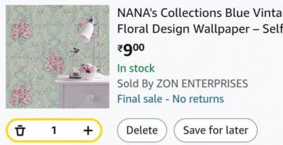 NANA's Collections Blue Vintage Floral Design Wallpaper – Self-Adhesive Waterproof Peel & Stick Wall Paper for Living Room, Bedroom, Kitchen – 45cm x 800cm Roll