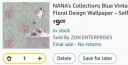 NANA's Collections Blue Vintage Floral Design Wallpaper – Self-Adhesive Waterproof Peel & Stick Wall Paper for Living Room, Bedroom, Kitchen – 45cm x 800cm Roll...