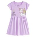 Nap Chief Girls Printed Round Neck Fit & Flare Dress | Cotton Knee Length Half Sleeve Girls Summer Dress for Causal Wear...