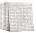 NAREVAL Self Adhesive DIY Peel and Stick 3D Brick Foam Sheet Wallpaper (Size 70 x 77cm) (Sheet White Brick)...