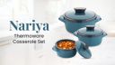nariya ISI CERTIFIED CASSEROLE SET HOTPOT ROTI BOX HOTBOX HOTPOT BOX FOR KITCHEN Pack of 3 Thermoware Casserole Set (1750 ml, 1050 ml, 550 ml)...