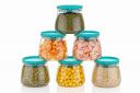 NARIYA Plastic Transparent Curve Airtight Kitchen Storage (Pack of 6 - Black, 900 Ml)...