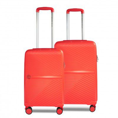 Nasher Miles Bruges Hard-Sided Polypropylene Luggage Set of 2 Red Trolley Bags (55 & 65 cm)