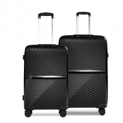 Nasher Miles Bruges Hard-Sided Polypropylene Luggage Set of 2 Black Trolley Bags (65 & 75 cm)