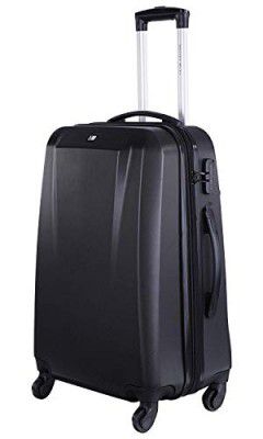 Nasher Miles Canberra 28 Inch Check-in Expander Hard-Sided Polycarbonate Luggage Black 75cm Trolley Bag