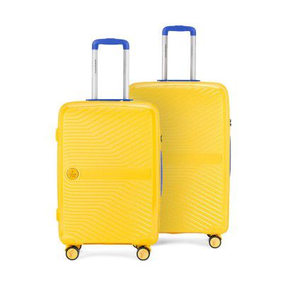 Nasher Miles CSK Bruges Hard-Sided Polypropylene Luggage Set of 2 Yellow Trolley Bags (65 & 75 cm)