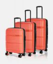 NASHER MILES Hard Body Set of 3 Luggage 8 Wheels - Nicobar Dual Tone Polypropylene Set of 3 Trolley Bags (55, 65 & 75 cm) - Orange, Grey...