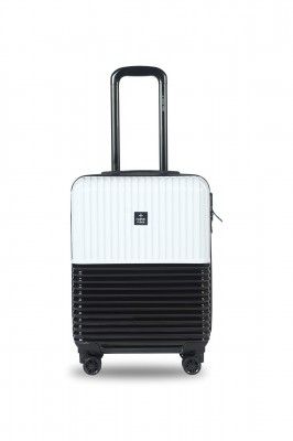 Nasher Miles Istanbul Hard-Sided ABS and PC Cabin Luggage Black and White 20 inch |55cm Trolley Bag