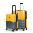 Nasher Miles Istanbul Hard-Sided ABS and PC Luggage Set of 2 | Suitcase (Yellow Grey)...