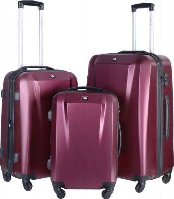 NASHER MILES Large Check-in Suitcase (72 cm) - Canberra Set of 3 20-24-28 - Maroon