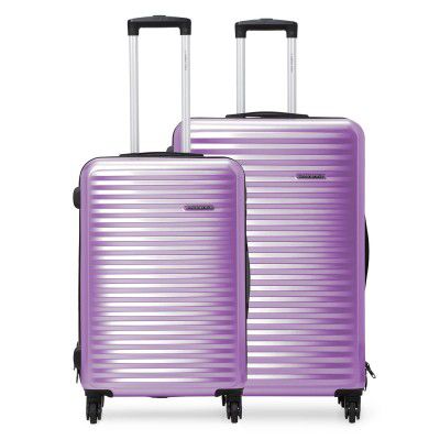 Nasher Miles Monte Carlo Hard-Sided Polycarbonate Luggage Set of 2 Violet Trolley Bags (65 & 75 Cm)