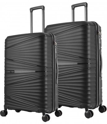 Nasher Miles Mumbai Hard-Sided Polypropylene Luggage Set of 2 Black Trolley Bags (65 & 75 cm)