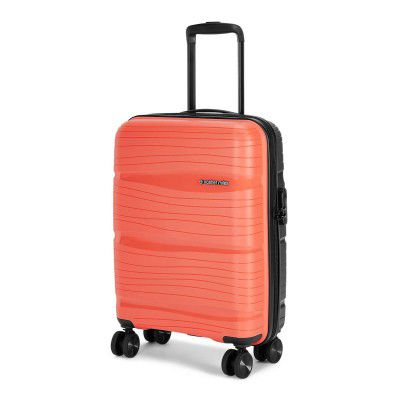 Nasher Miles Nicobar Hard-Sided Polypropylene Cabin Luggage Orange and Dark Grey 20 inch |55cm Trolley Bag