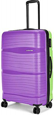 Nasher Miles Nicobar Hard-Sided Polypropylene Check-in Luggage Purple and Green 28 inch |75cm Trolley Bag