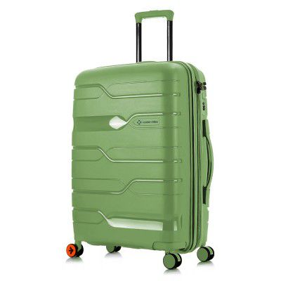 Nasher Miles Paris Hard-Sided Polypropylene Check-In Luggage Avacado Green 28 Inch|75 Cm 8 Wheels Spinner Large Trolley Bag for Travel Suitcase