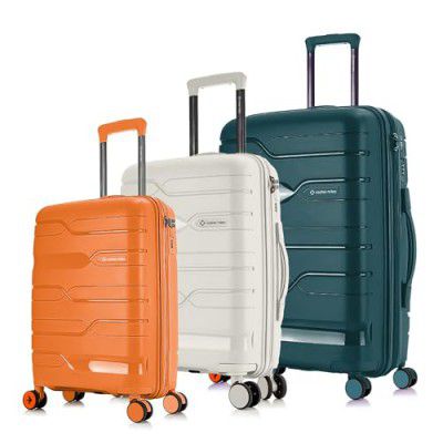 Nasher Miles Paris Hard-Sided Polypropylene Luggage Set of 3 | 55cm, 65cm & 75cm | 8 Wheels Small, Medium & Large Trolley Bag for Travel | Suitcase (Multicolor)