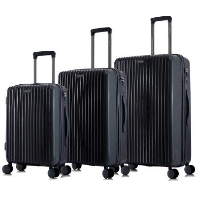 Nasher Miles Pondicherry Hard-Side Polypropylene Luggage Set of 3 Black Trolley Bags (55, 65 & 75 cm)