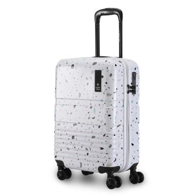Nasher Miles Venice Hard-Sided Polycarbonate Cabin Luggage Terrazzo Printed Black 20 inch |55cm Trolley Bag