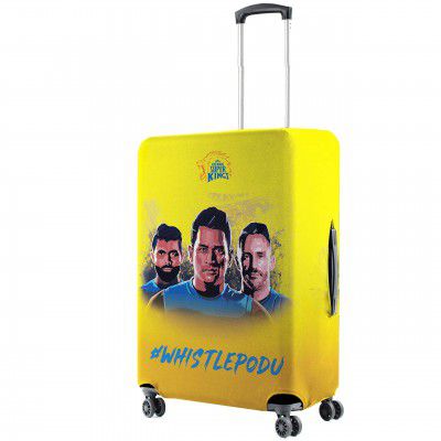 Nasher Miles x Chennai Super Kings (CSK) Polyester Yellow Whistle Podu Protective Luggage Cover