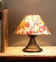 Foziq Nassau Yellow Fabric Shade Night Lamp With Metal Base...