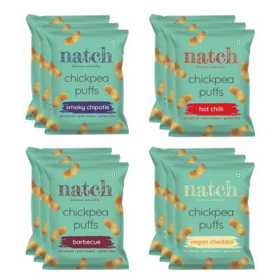 Natch Chickpea Puffs, 20 gm Each (Pack of 12)