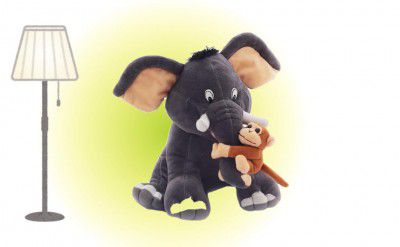 NATKHAT Dark Gray Elephant Monkey Plush Toy