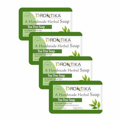 Natural Handmade Tea Tree Moisturizing Lotion Soap by Drontika 125 g X 4 Units