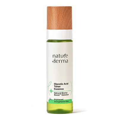 Nature Derma Glycolic Acid Toner Essence with Natural Biome-Boost™ | Reduces Pores & Evens Skin Tone, Removes Dead Skin | Brightened, Strengthened Skin | 100ml