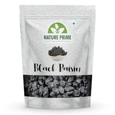 Nature prime Afghani Black Raisins 1 kg| Kismis | Rich in Iron & Vitamin B | Seedless Black Kishmish | Healthy Snacks | Dry Fruits