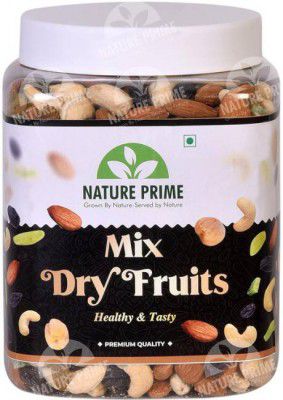 Nature Prime Mix Dry Fruits Almonds|Cashew|Kishmish|Apricot|Black Raisins|Dried Kiwi Almonds, Cashews, Raisins, Apricots, Kiwi  (1 kg)