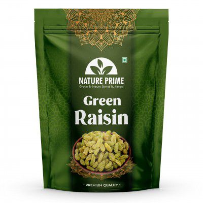 Nature prime raisins 500 gm| kismis | Rich in Iron & Vitamin B | Seedless Green Kishmish | Healthy Snacks | Dry Fruits (Jar Pack)