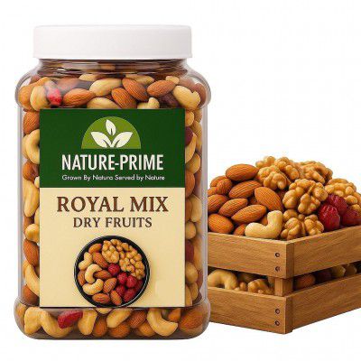 Nature Prime Royal Dry Fruit Mix | Premium Nuts & Dried Fruits Blend | Almonds, Cashews, Raisins, Pistachios, Walnuts| No Added Sugar | 500 Gm