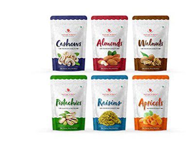 Nature Purify Dry Fruits Combo Pack (Almonds Cashews Pistachios Raisins khumani & Walnut ) (1200g)