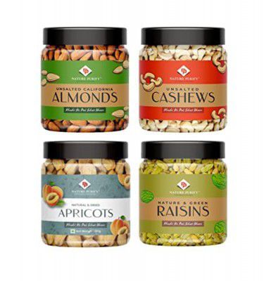 Nature Purify Dry Fruits Festival Gift Pack 1 Kg (Almond, Cashew, Raisins, Apricot - 250g Each)