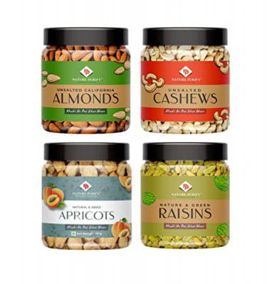 Nature Purify Dry Fruits Festival Gift Pack for Navratri/ Diwali/Fast 1 Kg (Almond, Cashew, Raisins, Apricot - 250g Each)
