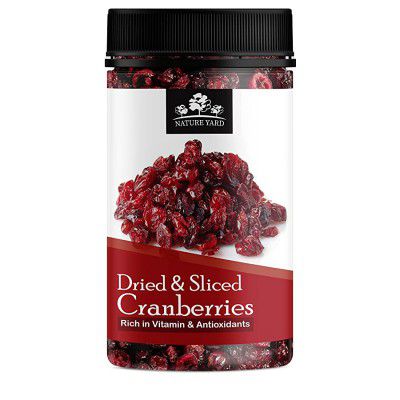 NATURE YARD Dried & Sliced Cranberry Dry fruit - 250gm - Naturally Dried Cranberries, No artificial flavor added
