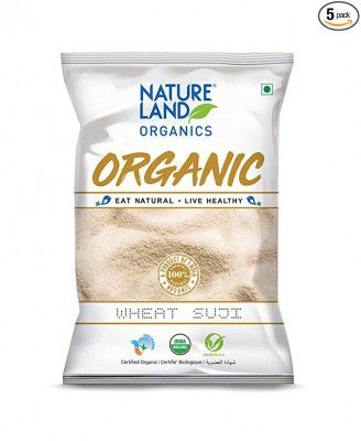 Natureland Organics Wheat Suji / Sooji 500 Gm (Pack of 5) - Organic Sooji