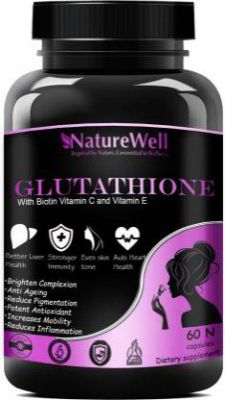 Naturewell L Glutathione Skin Lightening with Vitamin C & E, Biotin,Grape Seed (60 Tablets)