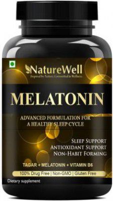 Naturewell Sleeping Pills Aid for Deep Sleep with Melatonin & Valerian Advanced  (60 Capsules)
