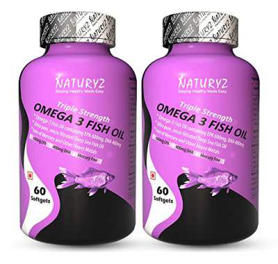 Naturyz Fish Oil 1400Mg (Triple Strength) With 1000Mg Omega 3 (600Mg Epa, 400Mg Dha) Combo Pack- 60 Softgels Each (Pack Of 2)