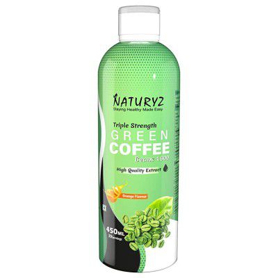 Naturyz Triple Strength Green Coffee Beans liquid for weight loss 1600mg Quality Extracts for Men & Women in Orange Flavor: 450ml – 30 Servings