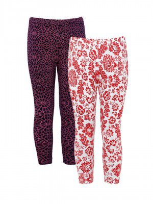 Naughty Ninos Girls regular fit cotton Leggings (Pack of 2)