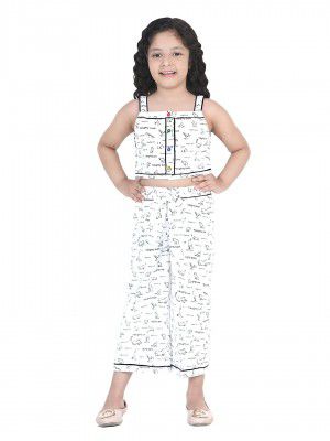 Naughty Ninos Printed Girls Cotton Twill Top and Pallazo set