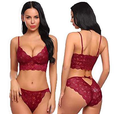 NAUGHTY WISH Hot & Sexy Women Hot Honeymoon Babydoll Lingerie Maroon