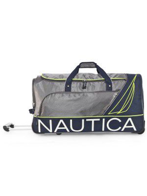Nautica 2 Wheel Duffle Trolley Bag | Travel Luggage for Men & Women | Duffle Trolley Bag for Travel | Stylish Polyster Trolley Bag