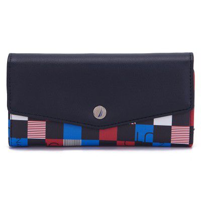 Nautica Money Manager RFID Women's Polyurethane Wallet Clutch Organizer, Black Multicolour