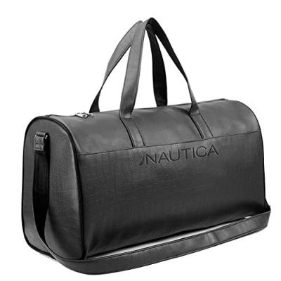 Nautica Unisex PU Duffle Bag for Travel | Black